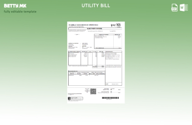 Модерен стил Шаблон за сметки за енергетски услуги во Малезија Саравак